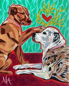 Pet Painting of Two Dogs